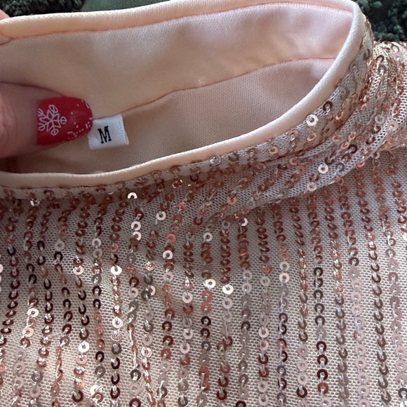 Mock Neck Ruched BodyCon Sequin Dress - Picture 6 of 9